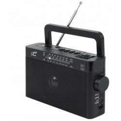 Radio sieciowo-bateryjne czarne przenośne AM, FM, SW SONA LTC