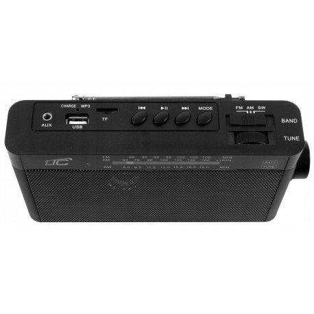 Radio sieciowo-bateryjne czarne przenośne AM, FM, SW  SONA LTC