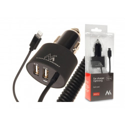 Ładowarka sam. 1.8m IPhone +2xUSB 5.2A MCE76-8591