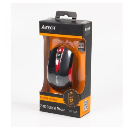 Mysz bezprzewodowa G3-200N-1 czarno czerwona V-Track A4TECH