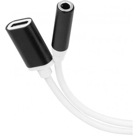 Adapter wtyk USB-C / gniazdo USB-C+ gniazdo Jack 3,5 RB-6006 RABEL