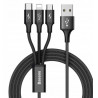 Kabel USB/Micro/USB-C/i-Phone 3w1 CAMLT-SU01 Black