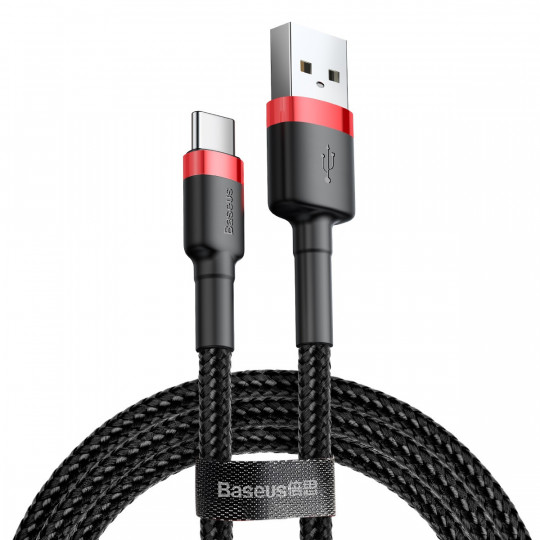 Kabel USB/USB-C 1metr CATKLF-B91 czarno czerwony Baseus