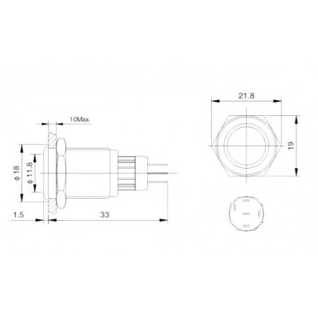 Przełącznik wciskany PBW-12BPW 2A 250V zielo.bist.