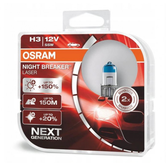 H1 12V 55W Night Breaker Laser bulb 2 pieces OSRAM.