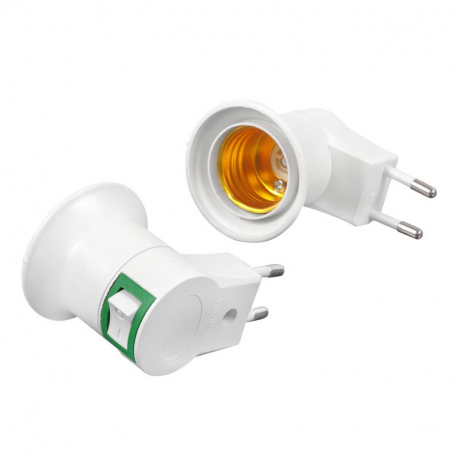 Adapter gniazda żarówki E27 z wtykiem i wyłącznikiem 74257 C.E