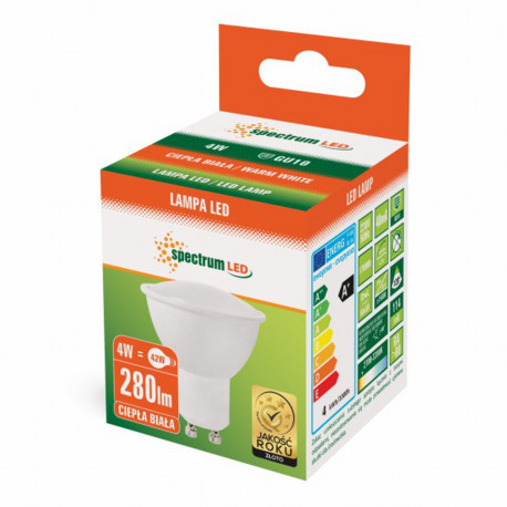 Żarówka 72LED SMD GU10 4W 230V b.ciepła Spectrum