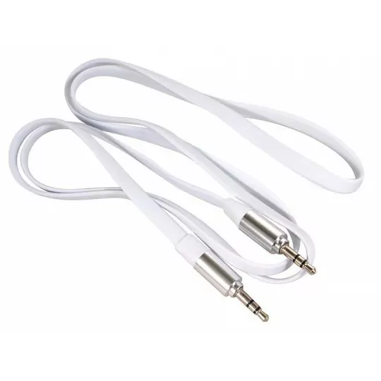 Przewód Jack 3,5mm płaski white 1m MCTV-694W MACLEAN