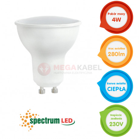 Bulb 72LED SMD GU10 4W 230V b.warm Spectrum