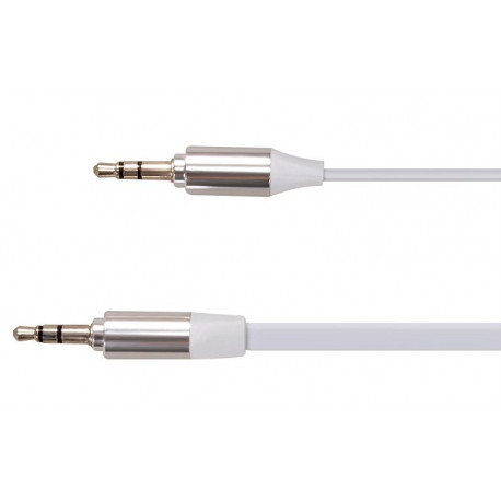 Przewód Jack 3,5mm płaski white 1m MCTV-694W MACLEAN