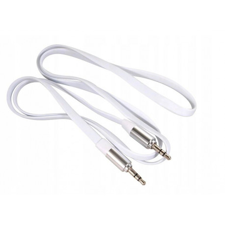 Przewód Jack-Jack 3,5mm płaski 2m biały MCTV-695W