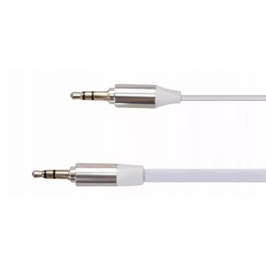 Jack-Jack 3.5mm flat cable 2m white MCTV-695W MACLEAN