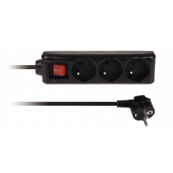 Przedłużacz 3GN 3m z/u z wył. czarny LB0081B-3-8717
