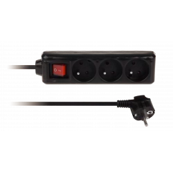 Przedłużacz 3GN 3m z/u z wył. czarny LB0081B-3-8717