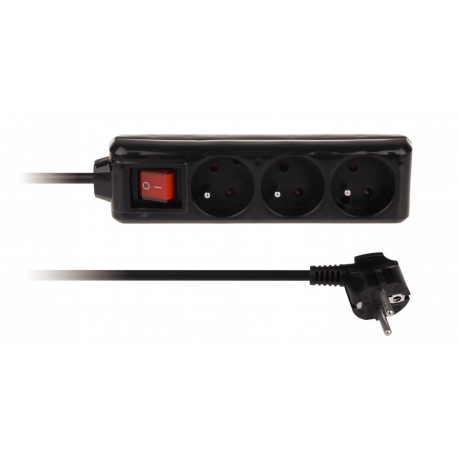 Przedłużacz 3GN 3m z/u z wył. czarny LB0081B-3-8717