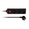 Przedłużacz 3GN 3m z uziemieniem i z wyłącznikiem czarny LB0081B-3 LIBOX