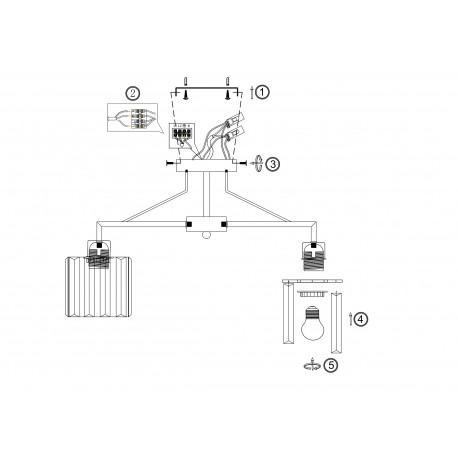Lampa sufitowa FARINA-5 gold 3xE27 Vitalux-8731