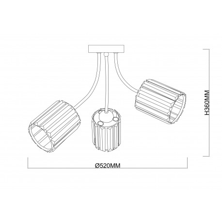 Lampa sufitowa ORELA-3 chrom 3xE27 Vitalux