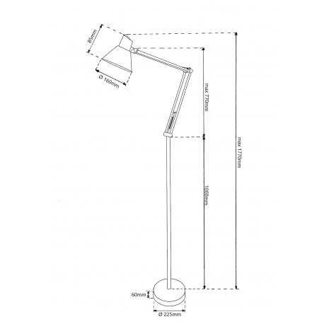 Lampa podłogowa stojąca MT-707 srebrna E27 Vitalux