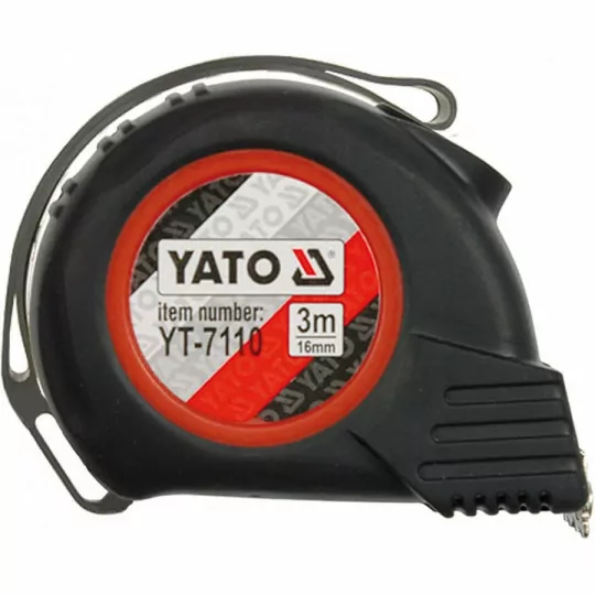 Coiled tape measure 8m x 25mm black automatic YT-7112 YATO Coiled tape measure 8m x 25mm black automatic YT-7112 YATO