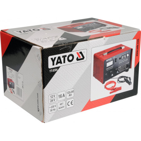 Prostownik 12/24V 16A 240Ah ze wspomaganiem ładowania - YT-8304 YATO