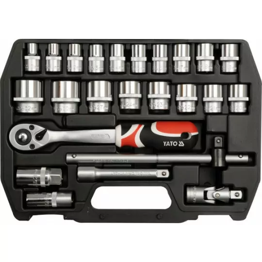 Zestaw narzędzi 1/2cal 10-32mm 24 sztuk YT-3872 YATO Zestaw narzędzi 1/2cal 10-32mm 24 sztuk YT-3872 YATO