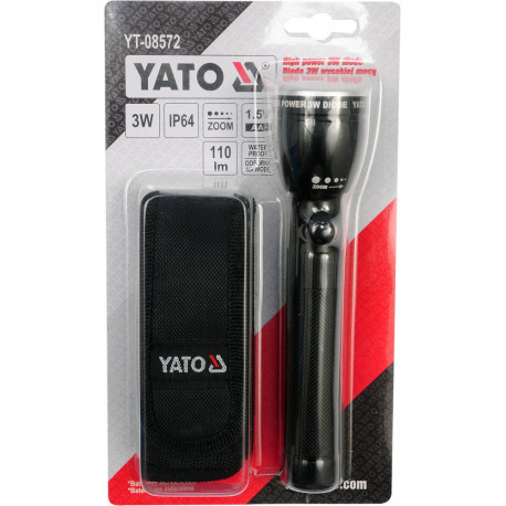 Latarka metalowa z kaburą LED CREE 3W YT-08572 Yato