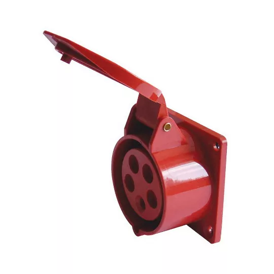 Tracon recessed power socket straight 16A 400V 3P+N+F