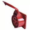Tracon recessed power socket straight 16A 400V 3P+N+F