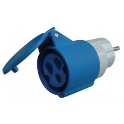 Adapter przemysłowy siłowy 16A 250V/2P+E 1F TICS-A ITEM:309.112 TRACON