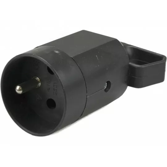 Gniazdo z uchem czarne z uziemieniem 16A 315-05 Viplast