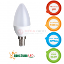 LED Candle Light Bulb E14 6W CW 230V Spectrum