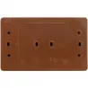 Koala double 2x2P+Z surface-mounted brown socket with flap 162-02 VIPLAST