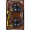 Koala double 2x2P+Z surface-mounted brown socket with flap 162-02 VIPLAST