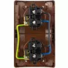 Koala double 2x2P+Z surface-mounted brown socket with flap 162-02 VIPLAST