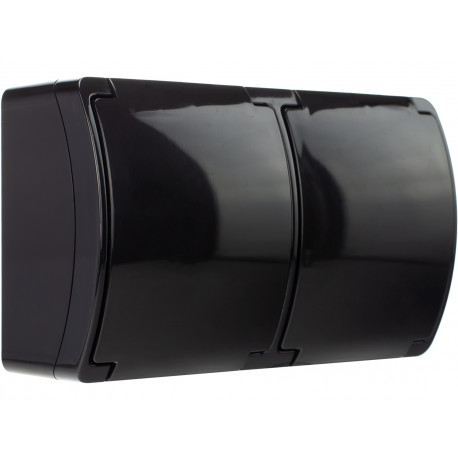 Koala gniazdo podw.2x2P+Z n/t czarn z klap. 162-05-8795