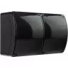 Koala double 2x2P+Z surface-mounted socket black with flap 162-05 VIPLAST
