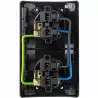 Koala double 2x2P+Z surface-mounted socket black with flap 162-05 VIPLAST