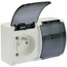 Koala double sockets 2x2P+Z surface-mounted white with flap 162-51 VIPLAST