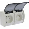 Koala double sockets 2x2P+Z surface-mounted white with flap 162-51 VIPLAST