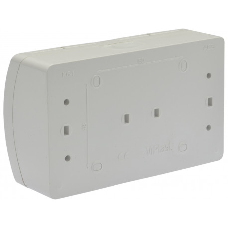 Koala gniazd podwójne 2x2P+Z natynkowe białe z klapką 162-51 VIPLAST