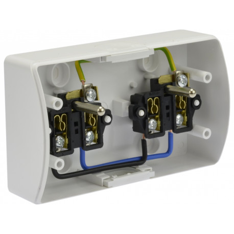 Koala gniazd podwójne 2x2P+Z natynkowe białe z klapką 162-51 VIPLAST