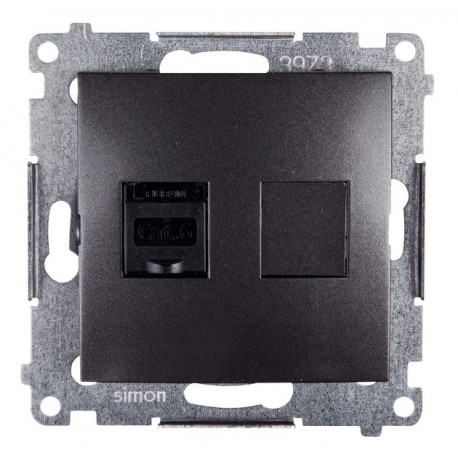 Simon54 Gniazdo komputerowe RJ45 pojeduyńcze D61.01/48 antracyt