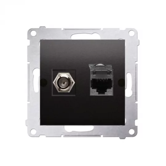 Simon54 gniazdo SAT+RJ45 6 DASFRJ45.01/48 antracyt