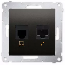 Simon54 Gniazdo komputerowe RJ45 + telefoniczne RJ12 D5T.01/48 antracyt