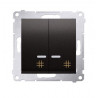 Simon54 Illuminated double cross switch DW7/2L.01/48 anthracite