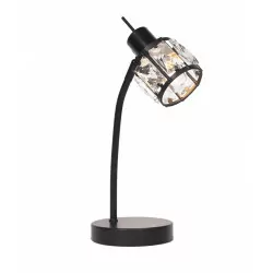 Lampka stołowa DESALIA-T MB czarna kryształki E14