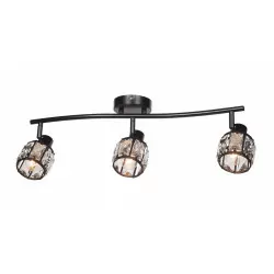 Lampa DESALIA-3 MB czarna kryształki 3xE14 Vitalux