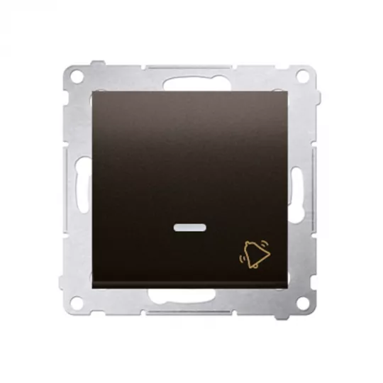 Simon54 "bell" pushbutton with LED backlight DD1L.01/46 brown