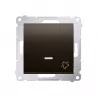 Simon54 &#34;bell&#34; pushbutton with LED backlight DD1L.01/46 brown